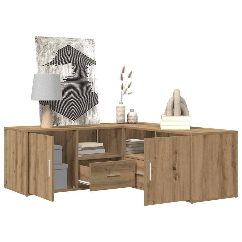 vidaXL Eckregal Artisan-Eiche 200x40x45 cm Holzwerkstoff