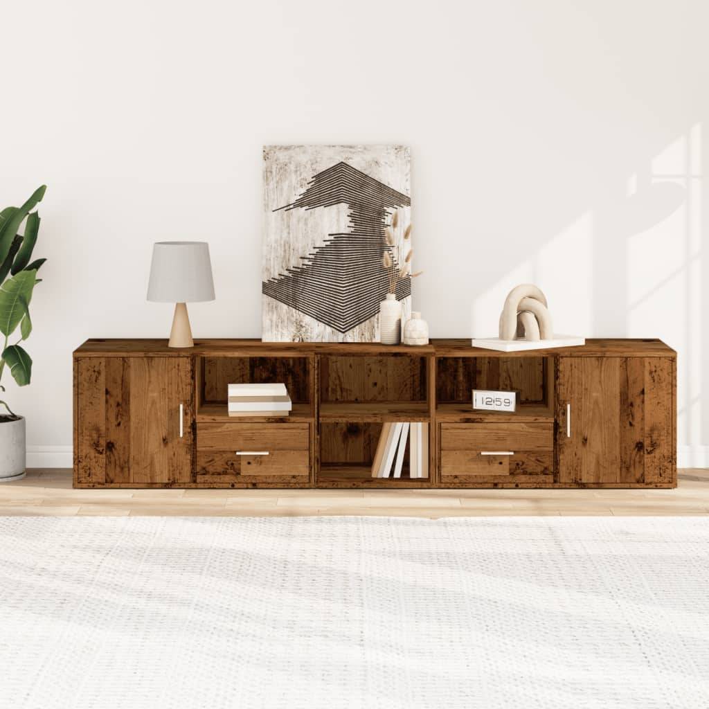vidaXL Eckregal Altholz-Optik 200x40x45 cm Holzwerkstoff