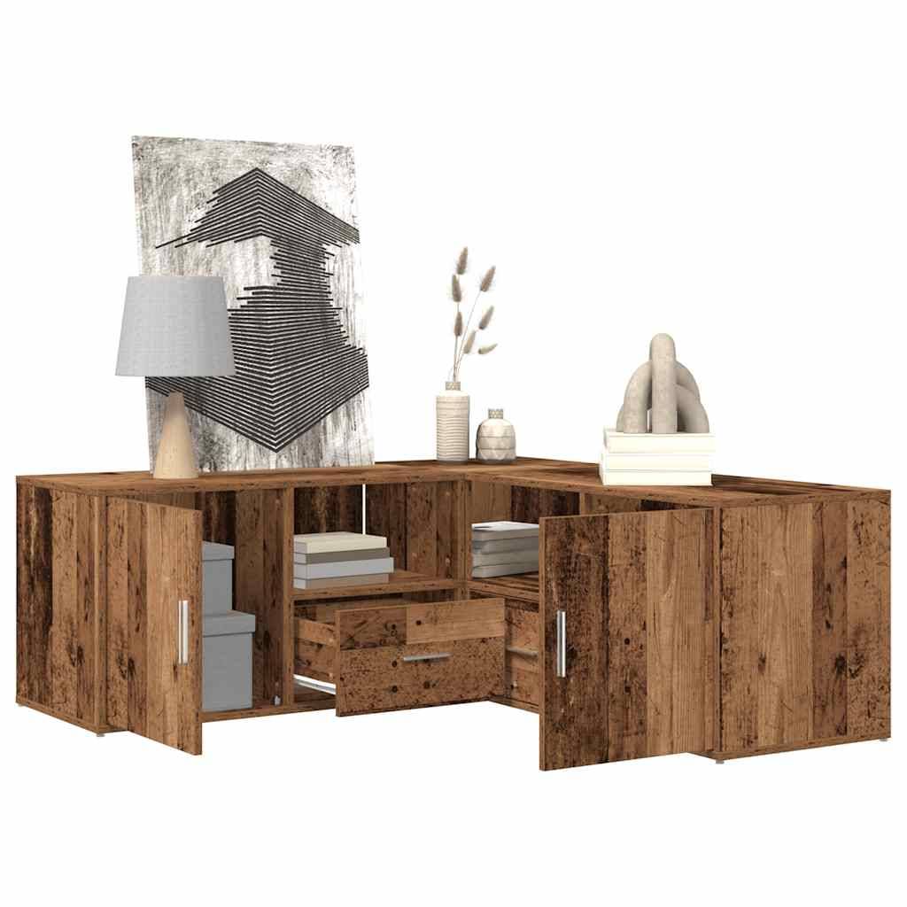 vidaXL Eckregal Altholz-Optik 200x40x45 cm Holzwerkstoff