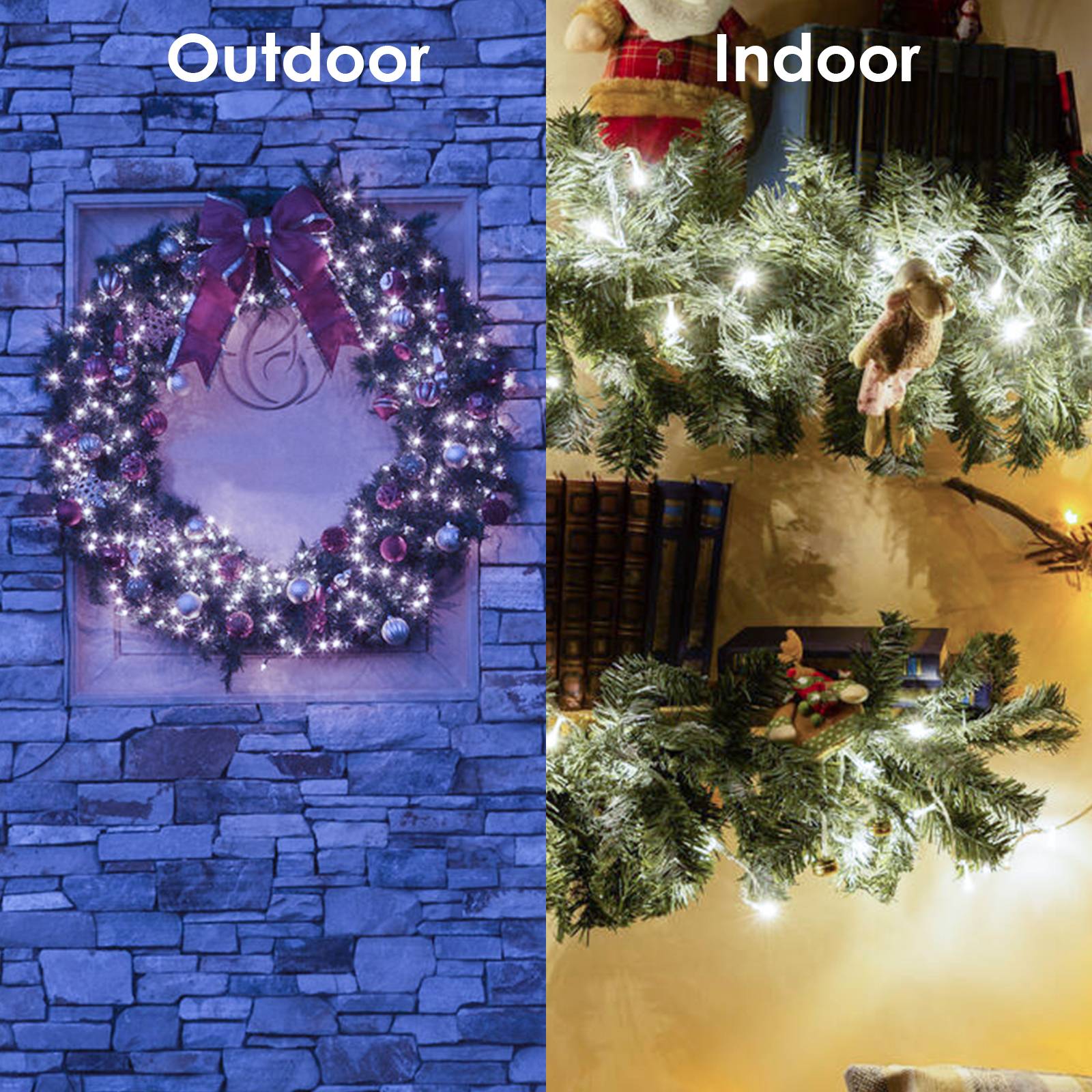 10M 100 LED Lichterkette 8 Lichtmodi Wasserdicht Party Garten Strom Beleuchtung Innen Außen Weihnachten Hochzeit Deko Kaltweiß