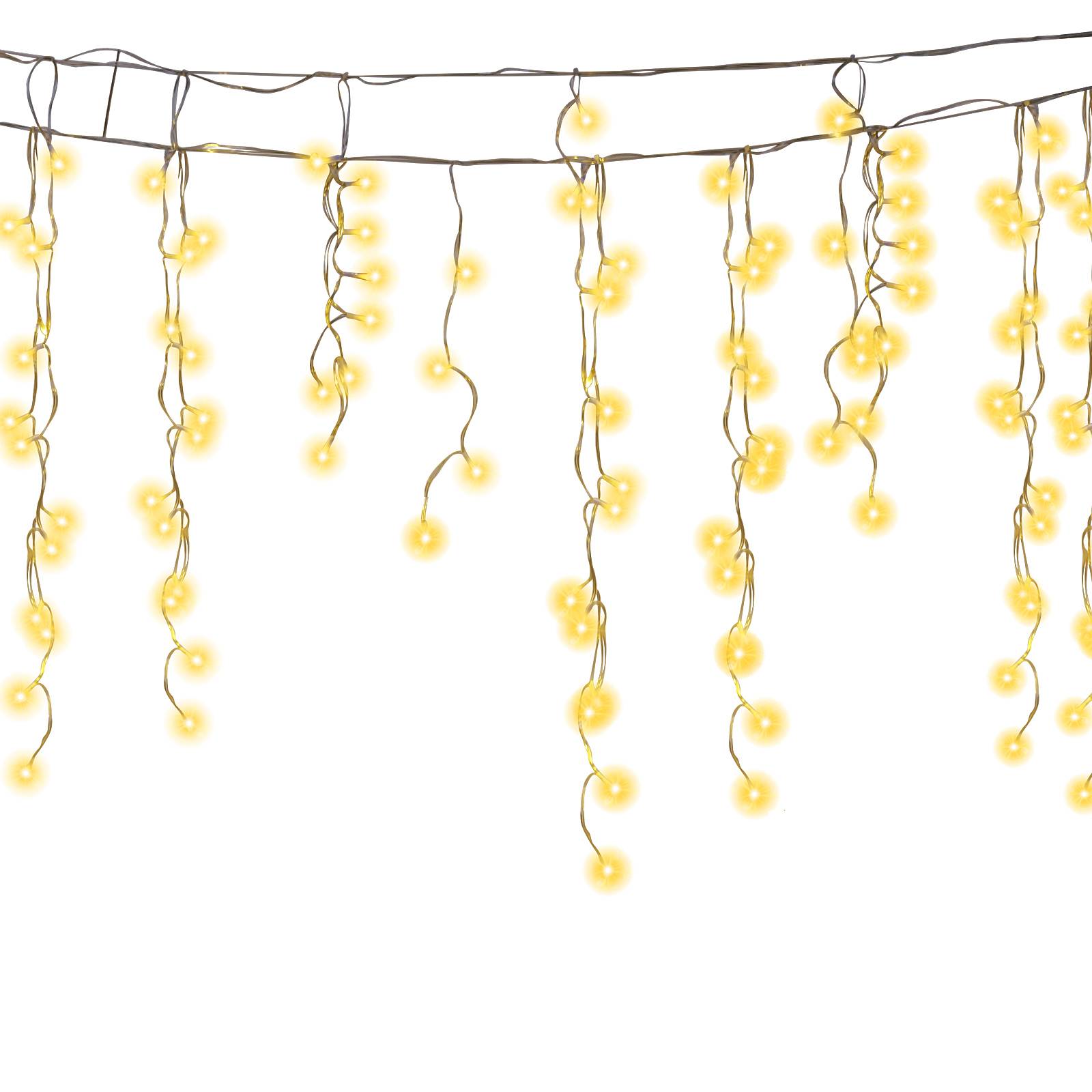 10M LED Eisregen Lichterkette Außen Innen Warmweiß Lichtervorhang 400 LEDs Eiszapfen Weihnachtsbeleuchtung 8 Modi Weihnachtsdeko Party Garten