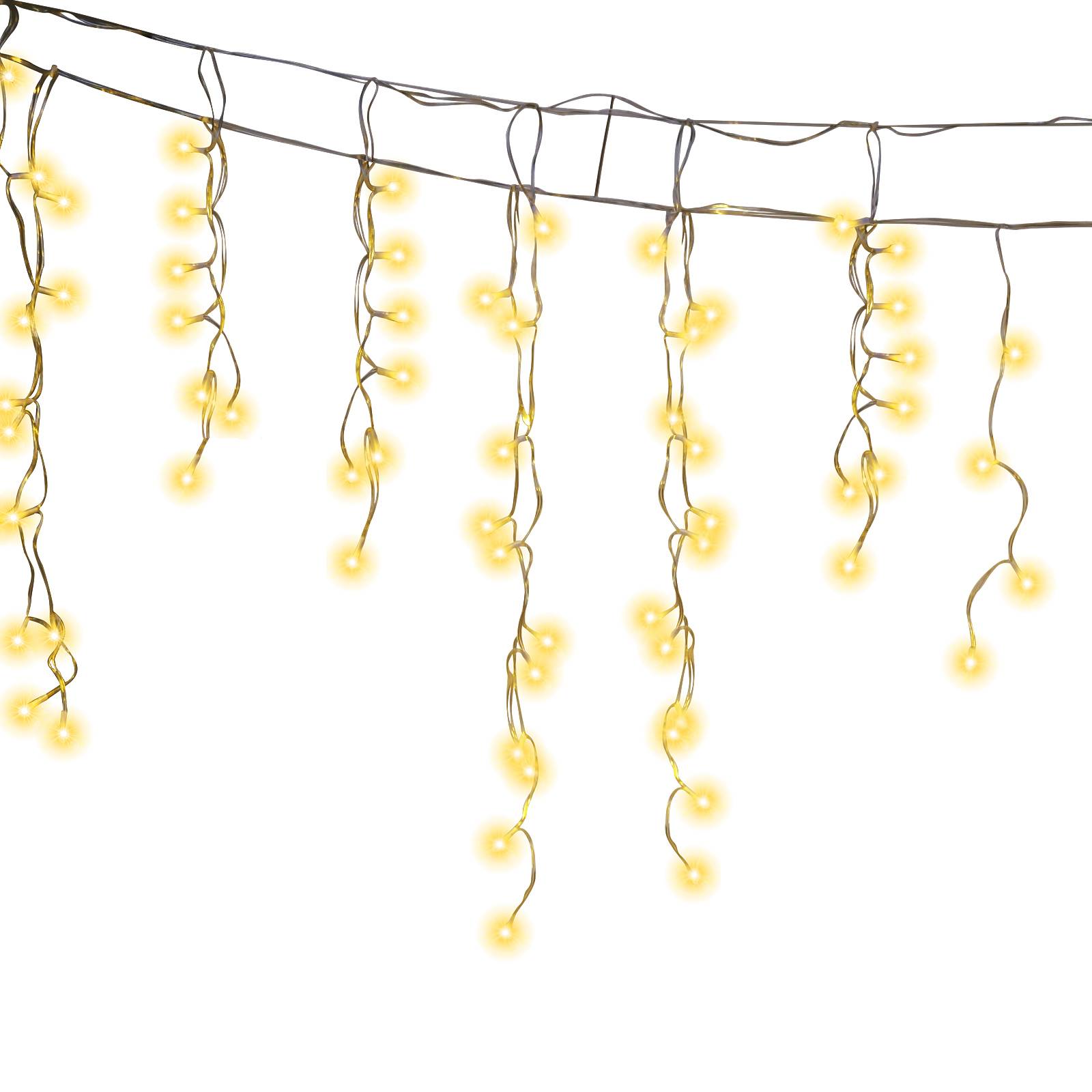 15M LED Eisregen Lichterkette Außen Innen Warmweiß Lichtervorhang 600 LEDs Eiszapfen Weihnachtsbeleuchtung 8 Modi Weihnachtsdeko Party Garten