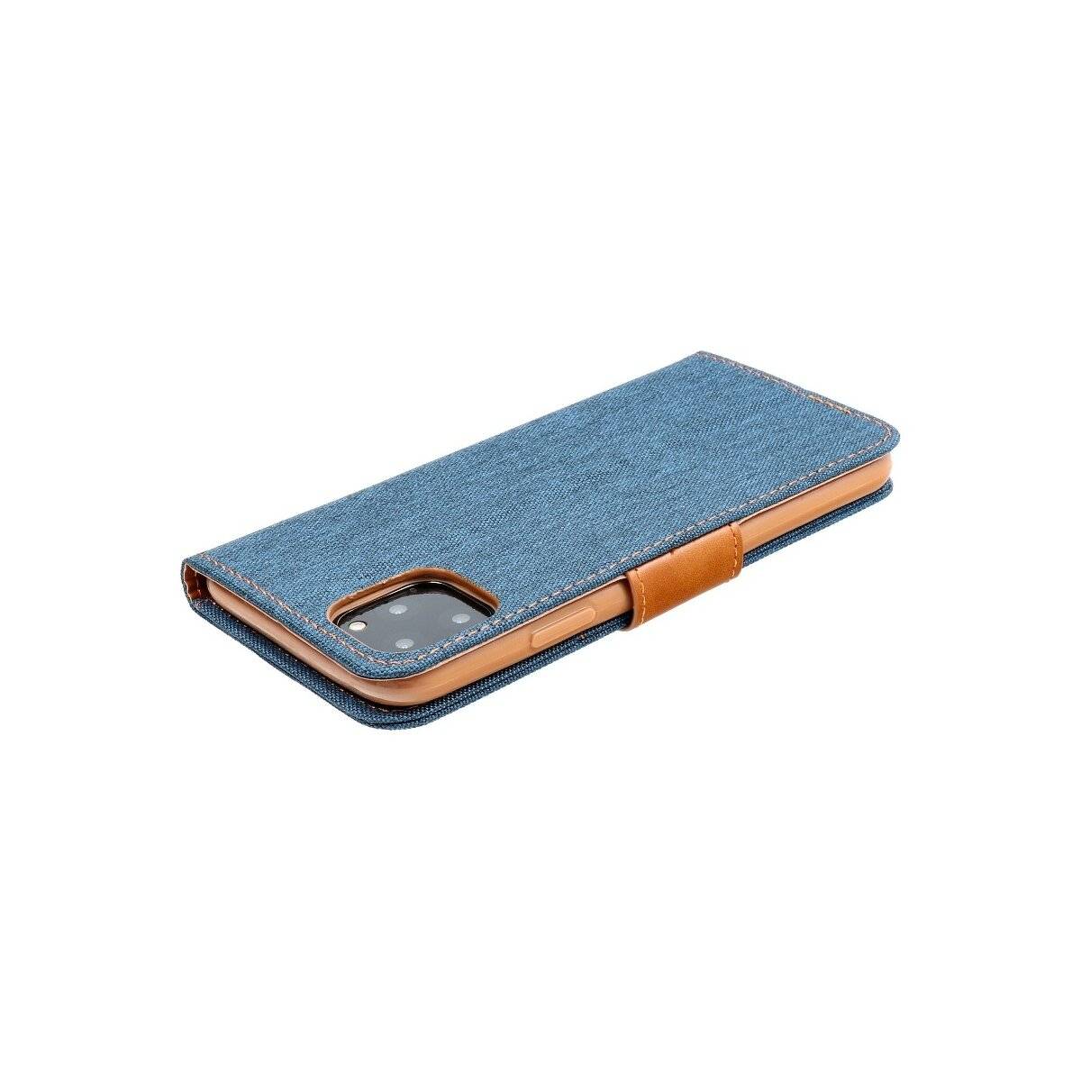 Elegante Handy Hülle CANVAS Buchholster kompatibel mit iPhone 15 Dunkelblau
