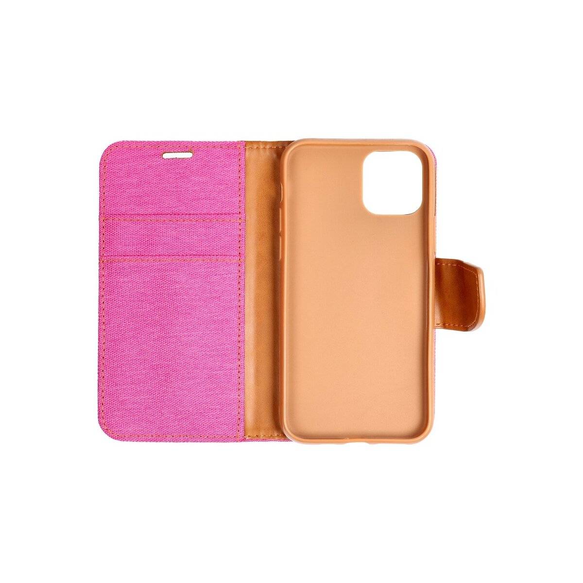 Elegante Handy Hülle CANVAS Buchholster kompatibel mit iPhone 15 Pro Max Rosa