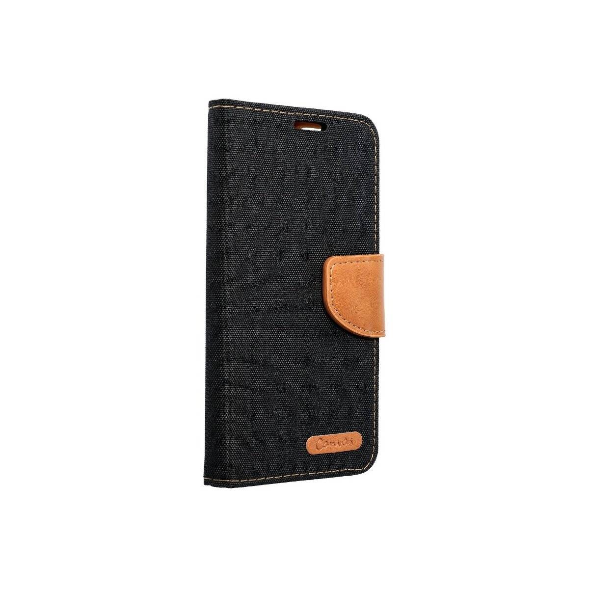Elegante Handy Hülle CANVAS Buchholster kompatibel mit iPhone 15 Plus Schwarz