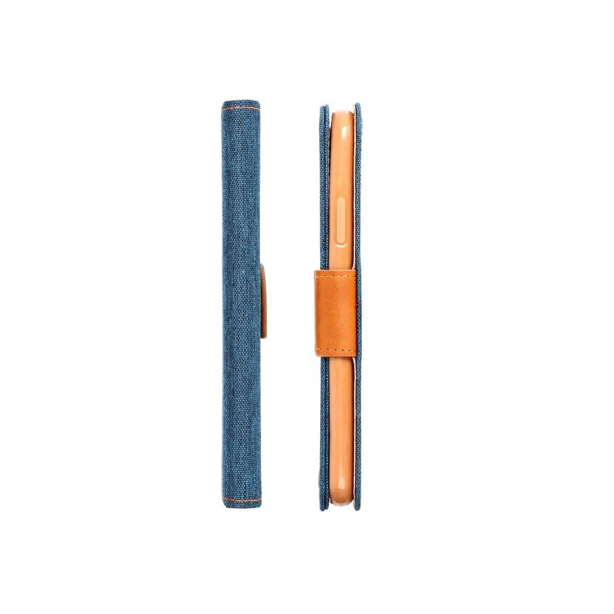 Elegante Handy Hülle CANVAS Buchholster kompatibel mit iPhone 15 Dunkelblau