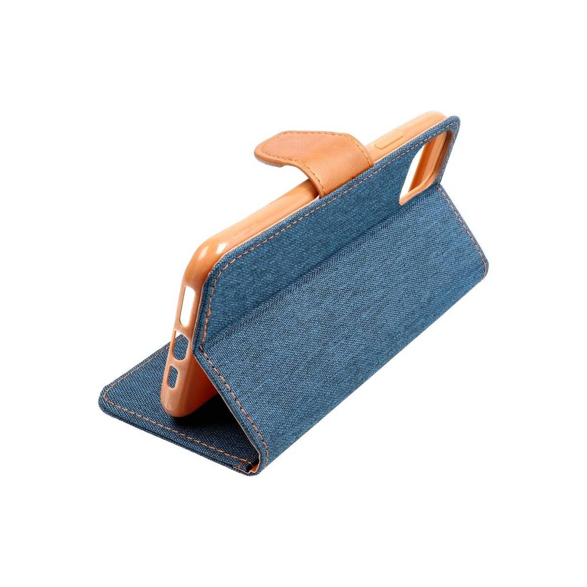 Elegante Handy Hülle CANVAS Buchholster kompatibel mit iPhone 15 Dunkelblau