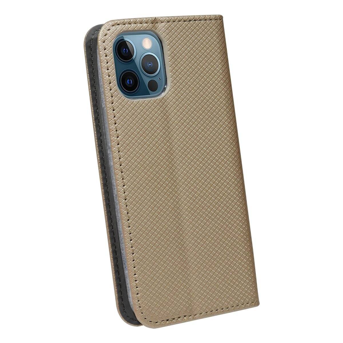 Smart Magnet Tasche Hülle Flip Cover kompatibel mit iPhone 15 Gold