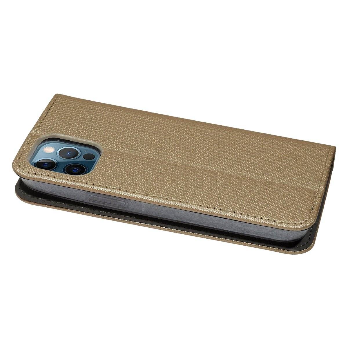 Smart Magnet Tasche Hülle Flip Cover kompatibel mit iPhone 15 Gold