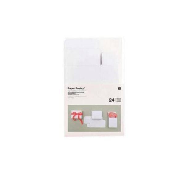 Adventskalender Boxen Weiss, 24 Stück