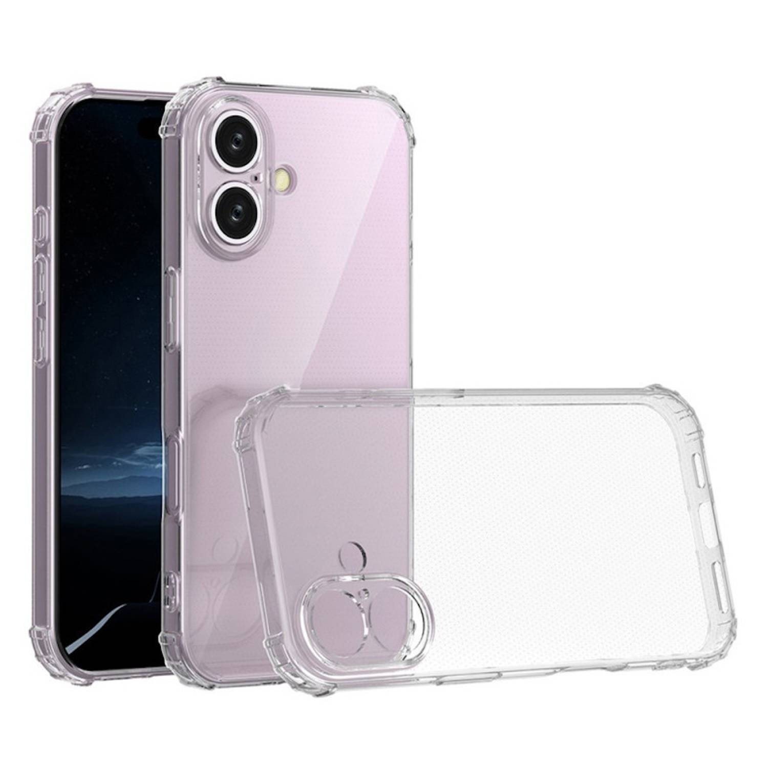 Für Apple iPhone 16 Schock TPU Schutz Handy Hülle Case Transparent
