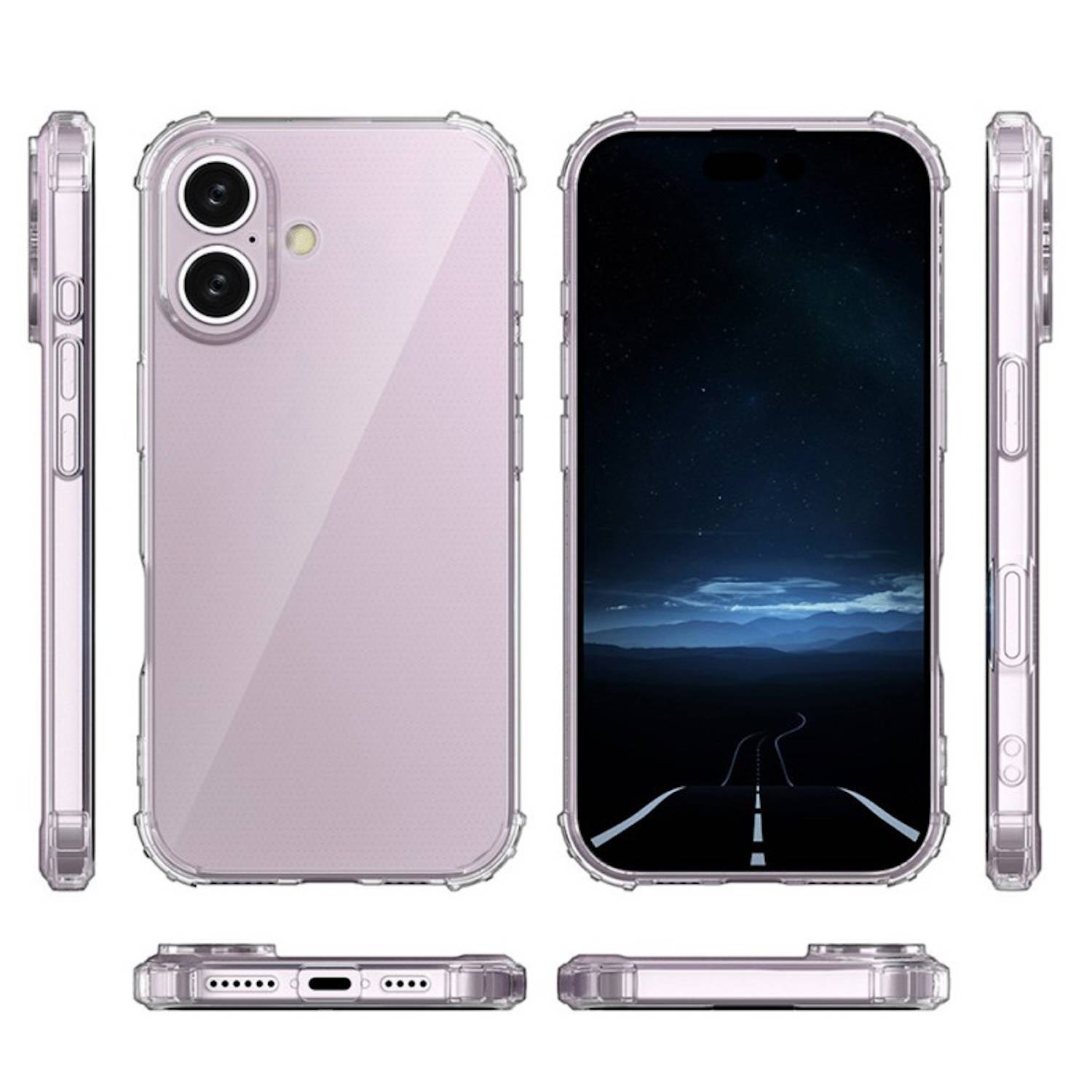 Für Apple iPhone 16 Schock TPU Silikon Schutz Hülle + H9 Hart Glas