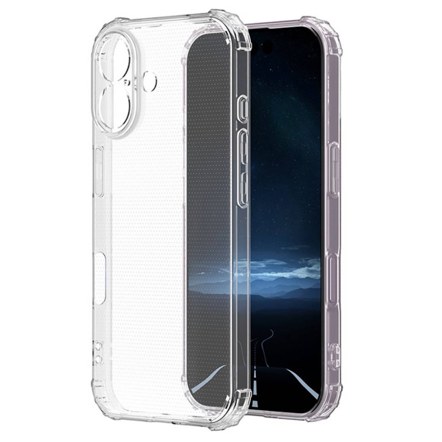 Für Apple iPhone 16 Schock TPU Schutz Handy Hülle Case Transparent