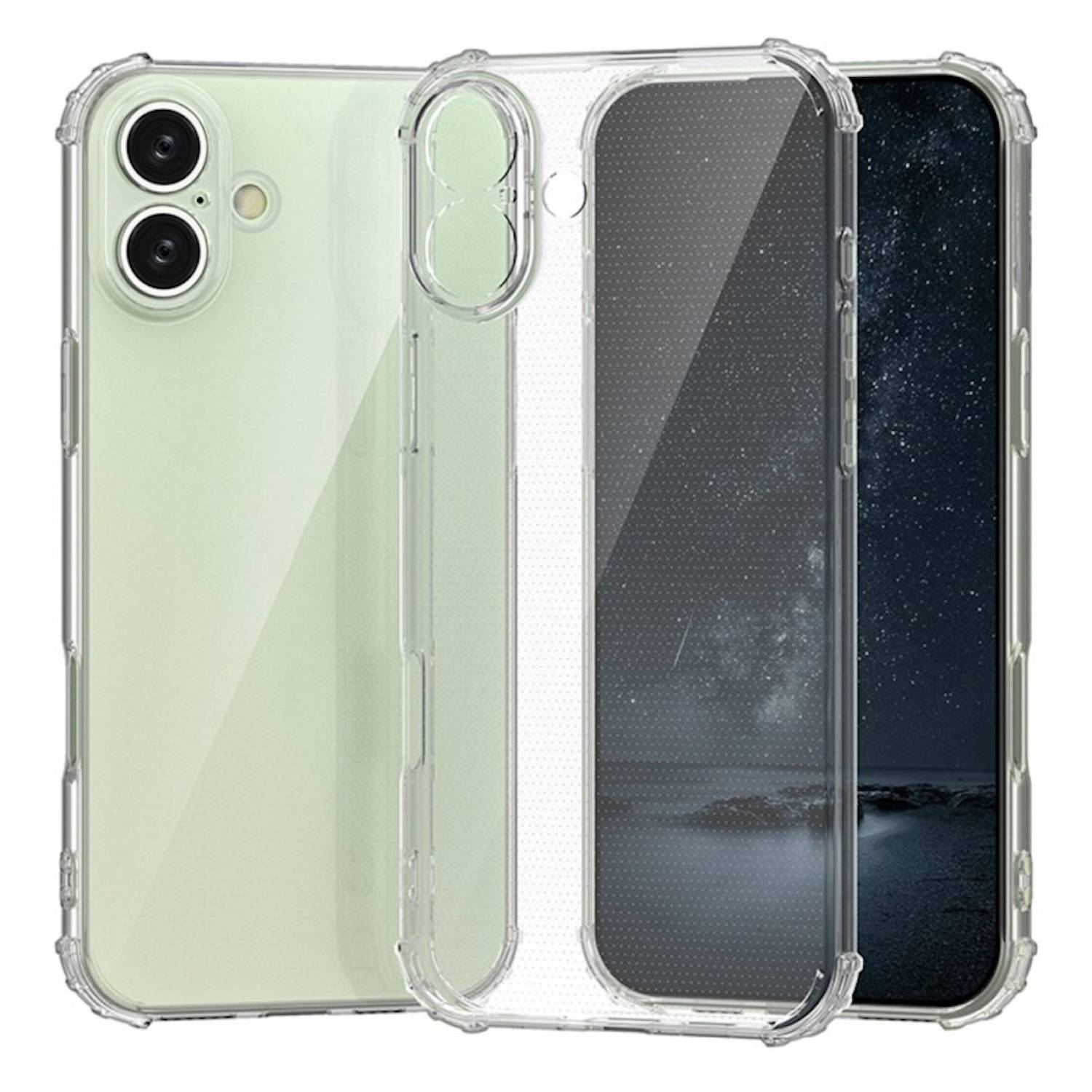 Für Apple iPhone 16 Plus Schock TPU Schutz Handy Hülle Transparent