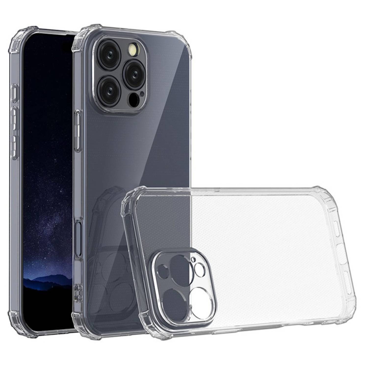 Für Apple iPhone 16 Pro Schock TPU Schutz Handy Hülle Transparent