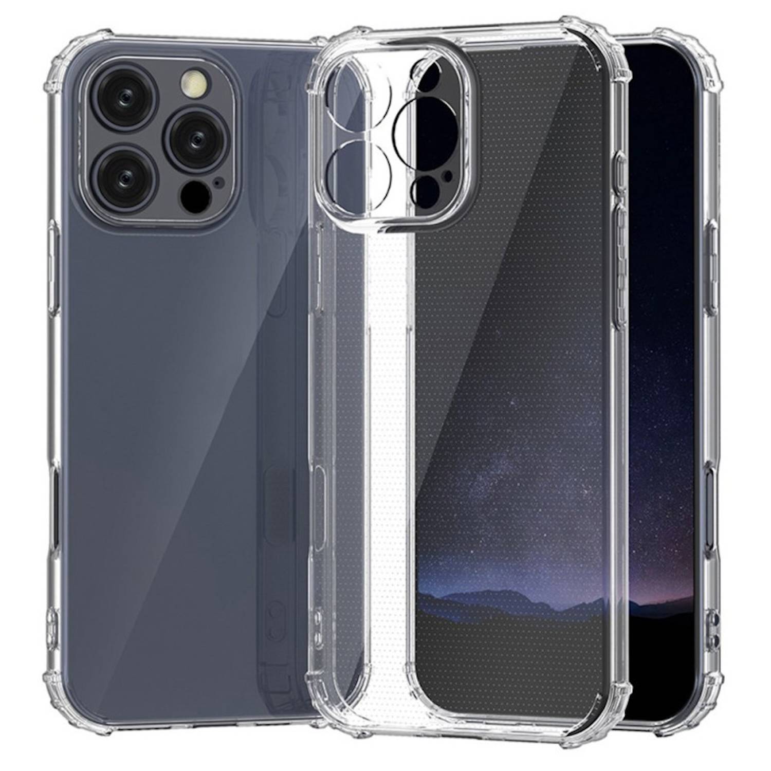 Für Apple iPhone 16 Pro Schock TPU Schutz Handy Hülle Transparent