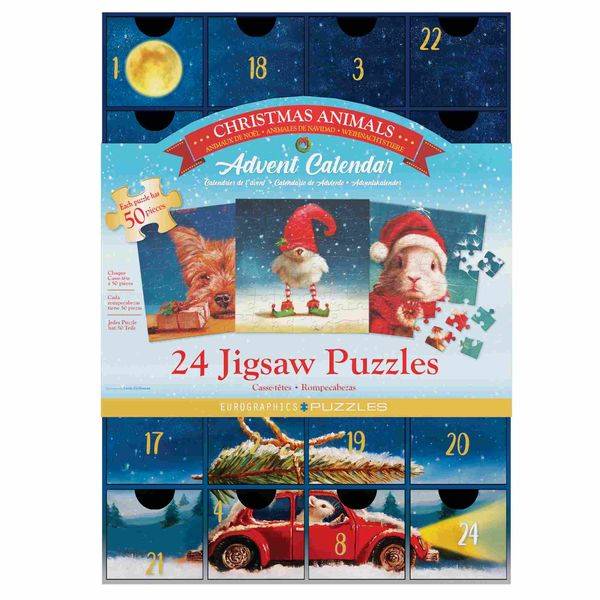 Eurographics 8924-5734 - Puzzle Adventskalender - 1 Heffernan Christmas, 24 Puzzles je 50 Teile