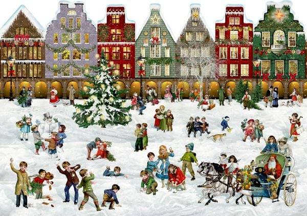 Weihnachtsstraße, A3 Wand-Adventskalender (Behr)