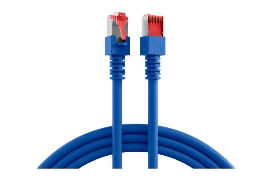Jetrics jetcat6SFTP-BL-0,5/1, RJ45 Patchkabel S/FTP, Cat 6, 0,5m, blau, 1 Stück