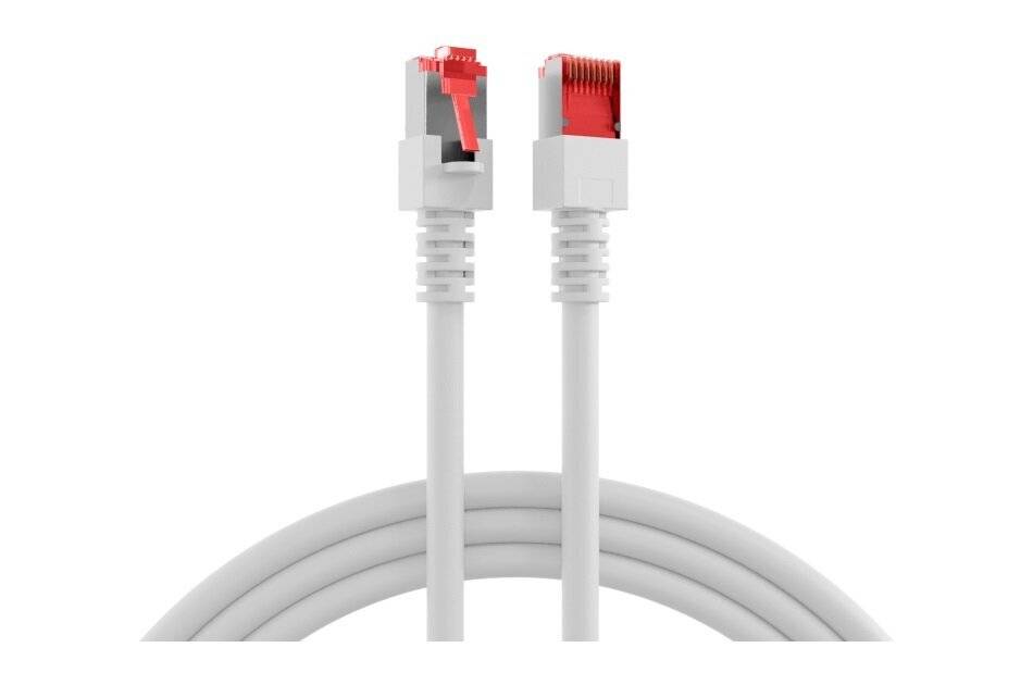 Jetrics jetcat6-5w, RJ45 Patchkabel Cat.6 S/FTP LSZH geschirmt, 5,0m, weiß