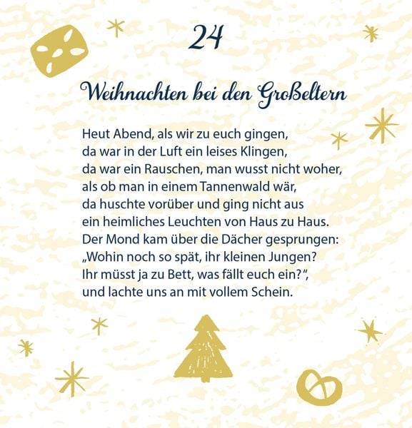 Liegt nun so still die weite Welt, Zettel-Adventskalender