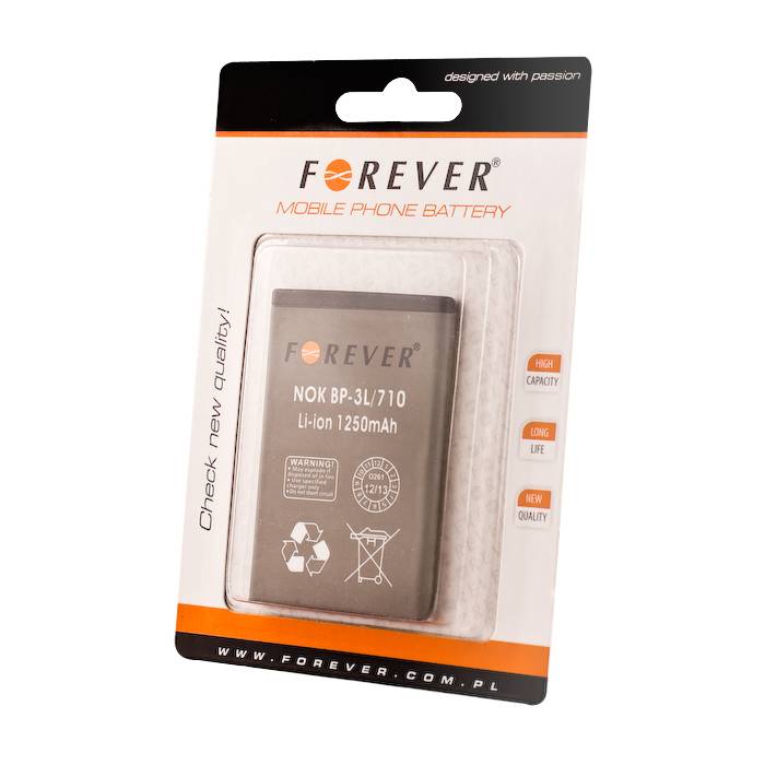 forever - Ersatzakku Nokia BP-3L - 3,7 Volt 1250mAh Li-Ion