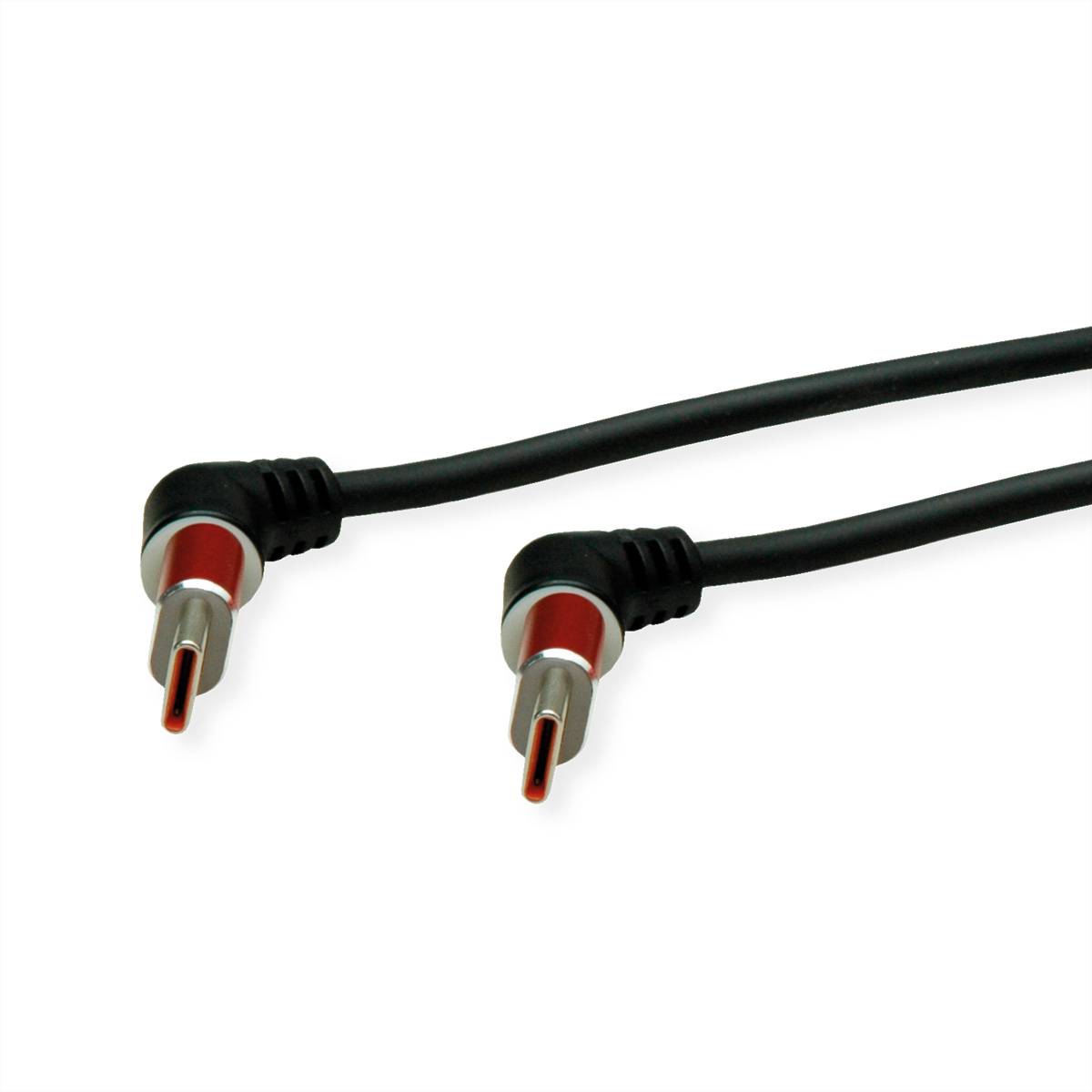 ROLINE USB 2.0 Kabel, Typ-C - Typ-C, ST/ST, 360° Rotation, schwarz / rot, 1 m