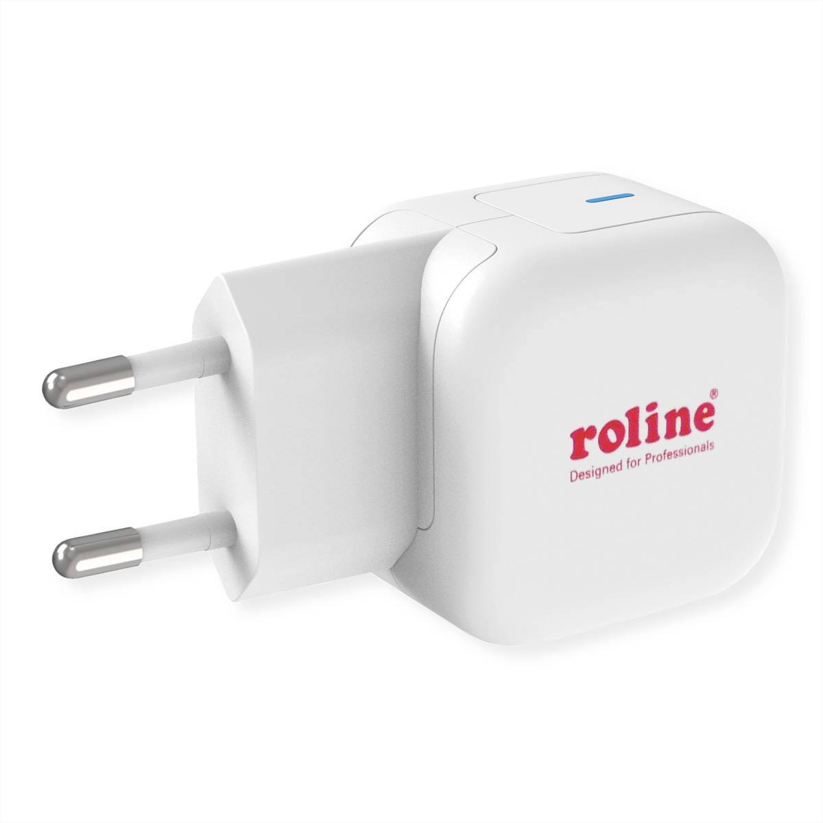 ROLINE USB Charger mit Euro-Stecker, 1 Port Typ-C, GaN, 20W