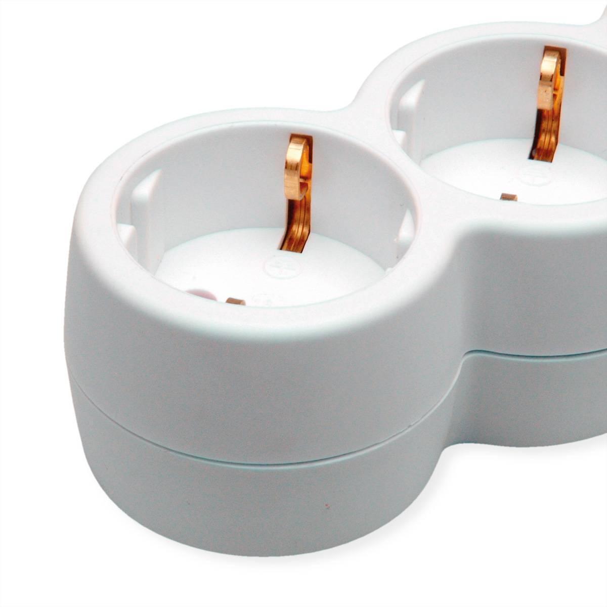 VALUE 3-fach Steckdosenleiste mit Schalter, runde Dosen, weiß, 1,5 m