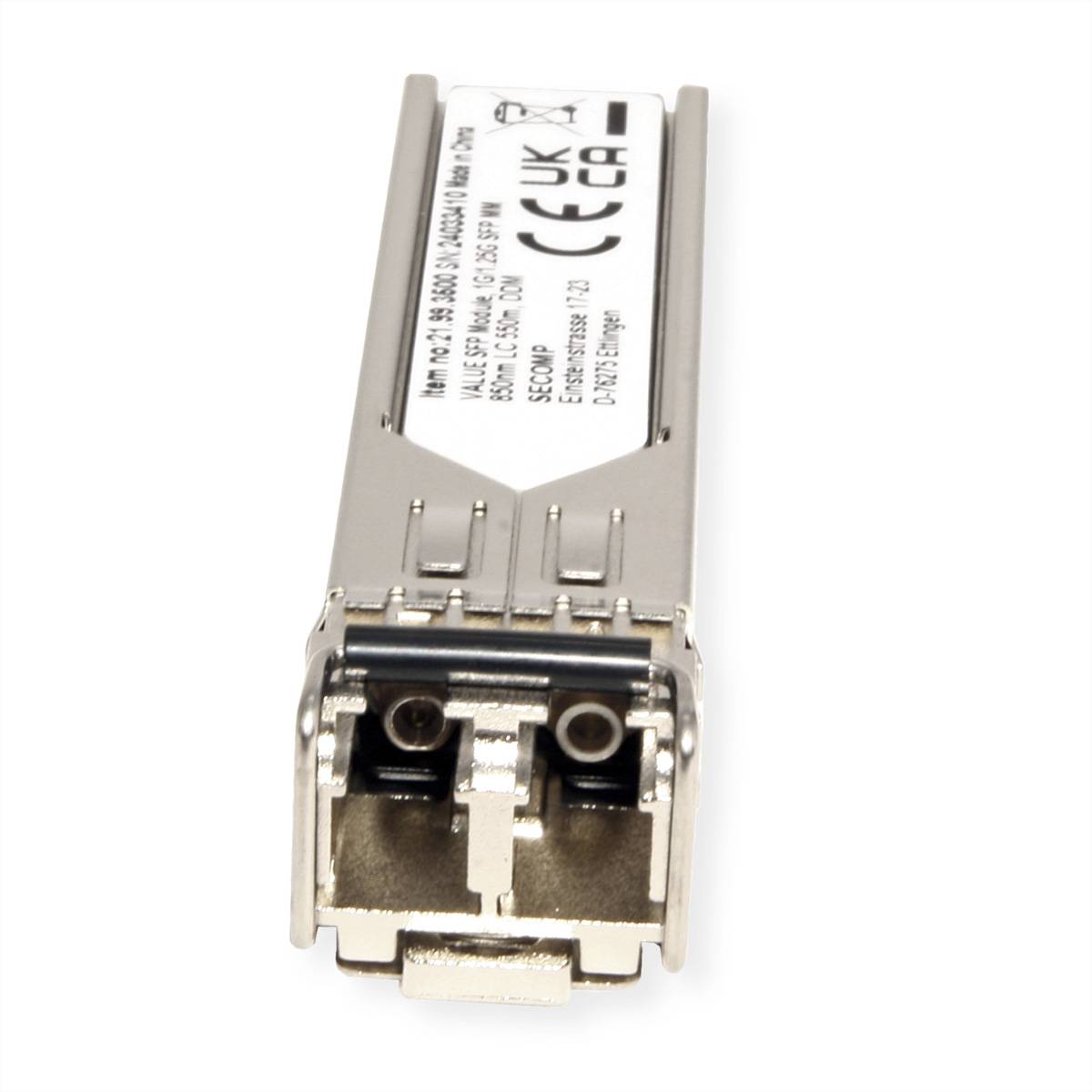 VALUE SFP Modul (MiniGBIC) SX/LC, 1/1,25G, Multimode 850nm, max. 550m