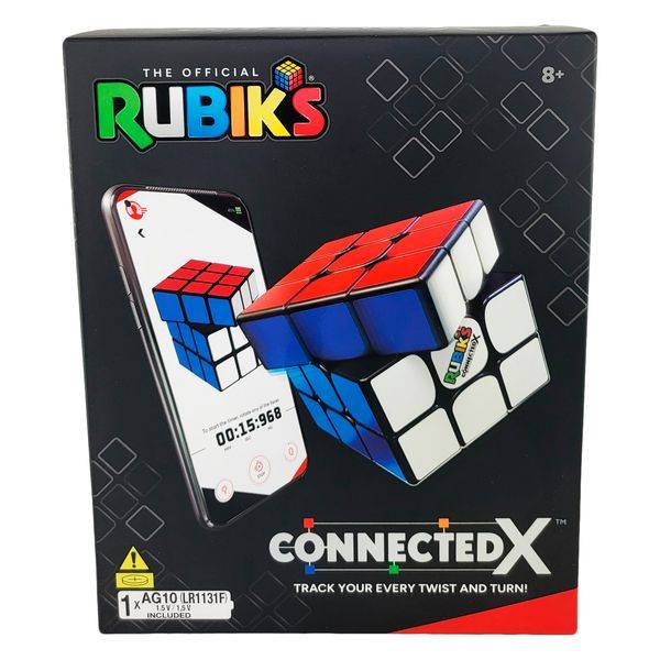 Rubik's Zauberwürfel ConnectedX, klassischer 3x3-Würfel mit Bluetooth-Funktion, Knobelaufgabe, herausforderndes Denkspiel, ab 8 Jahren