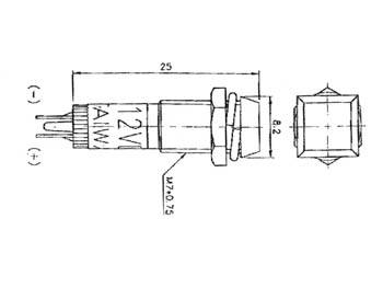 Velleman - CCAF220RL - Viereckige 8 x 8mm LED-Signalleuchte 220V Rot