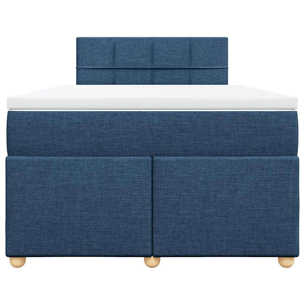 vidaXL Boxspringbett mit Matratze Blau 120x190 cm Stoff