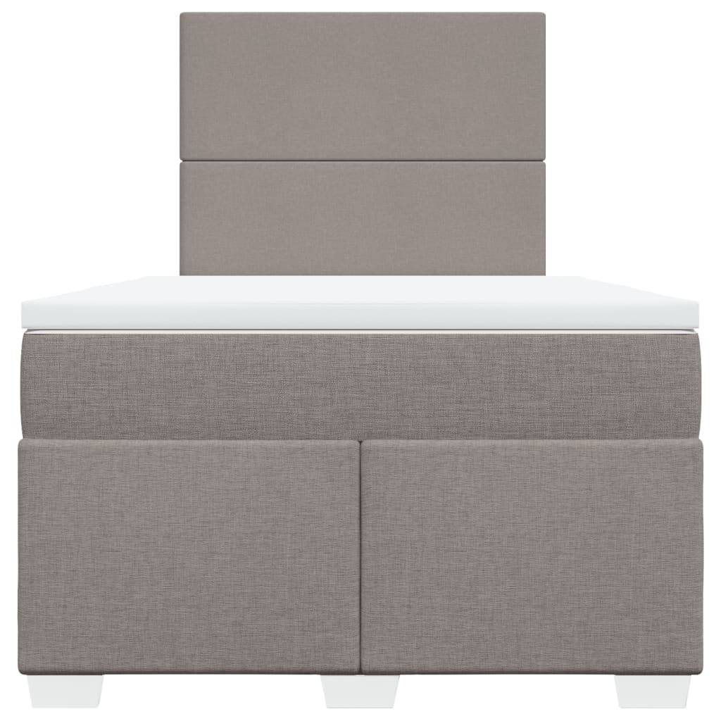 vidaXL Boxspringbett mit Matratze Taupe 120x190 cm Stoff