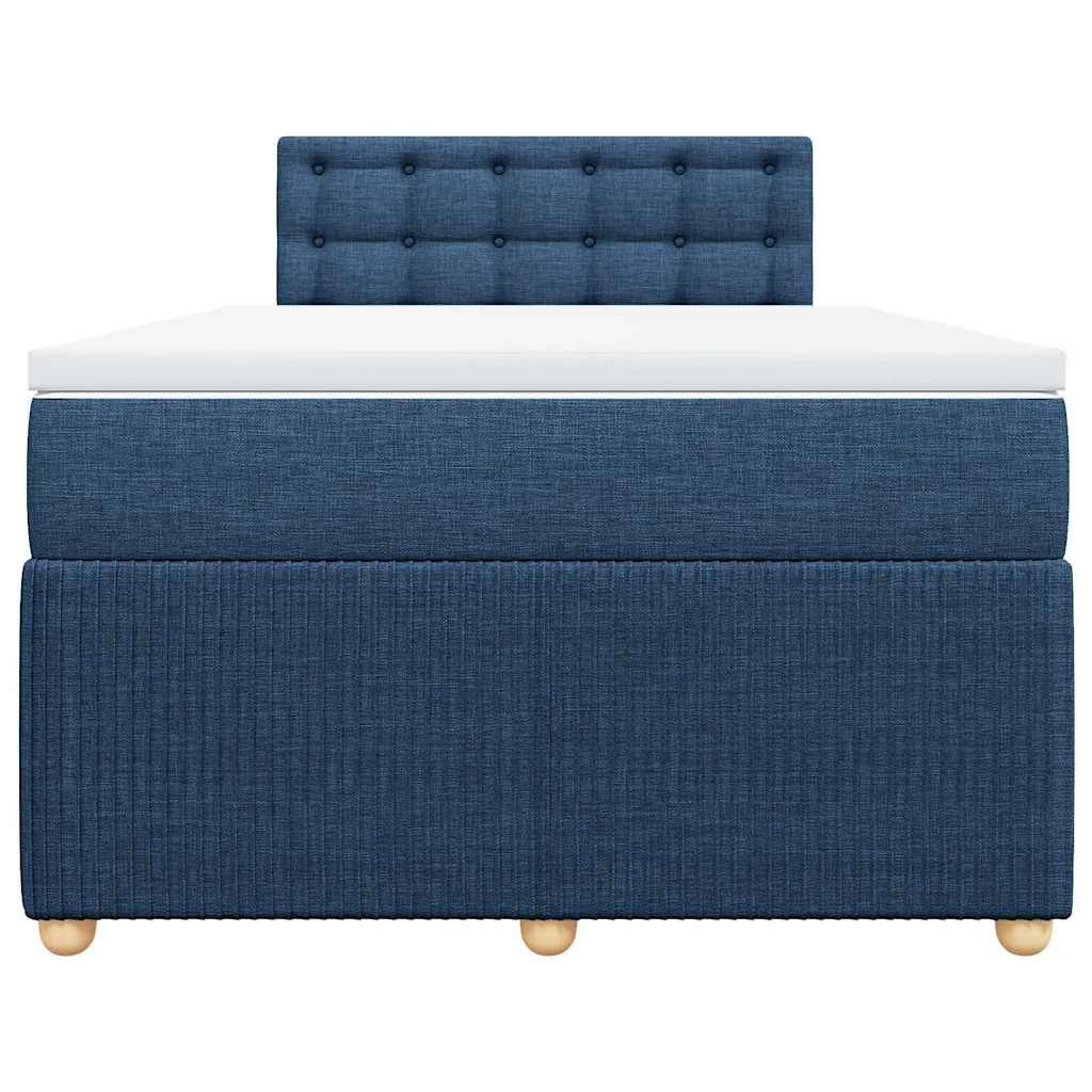 vidaXL Boxspringbett mit Matratze Blau 120x190 cm Stoff