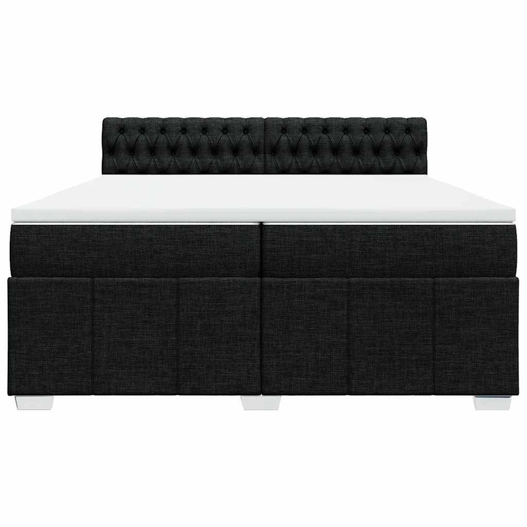 vidaXL Boxspringbett mit Matratze Schwarz 200x200 cm Stoff