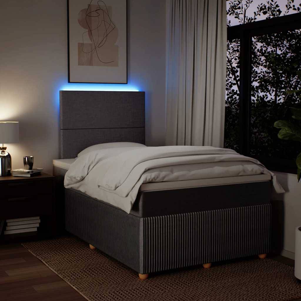 vidaXL Boxspringbett mit Matratze Taupe 120x190 cm Stoff