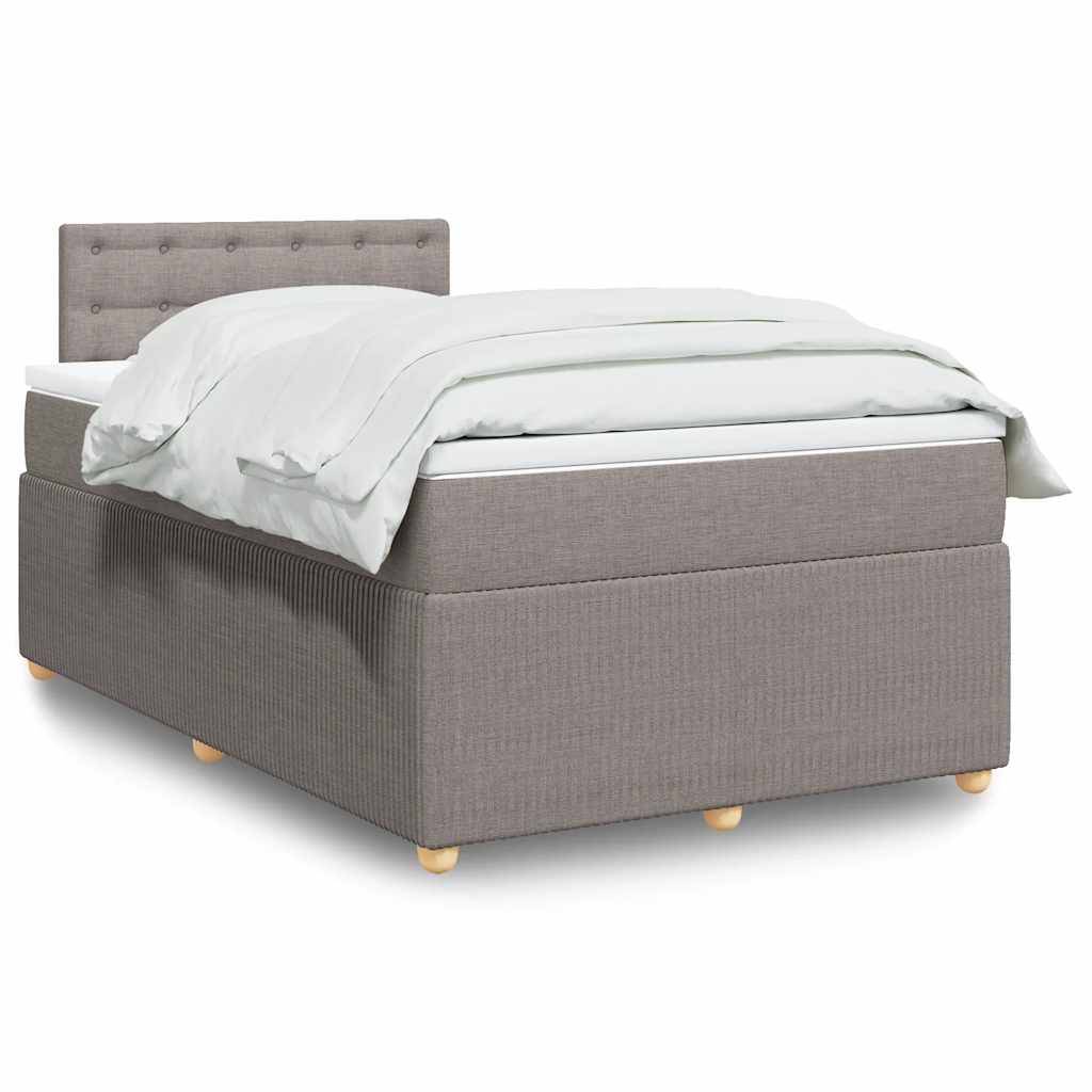 vidaXL Boxspringbett mit Matratze Taupe 120x190 cm Stoff