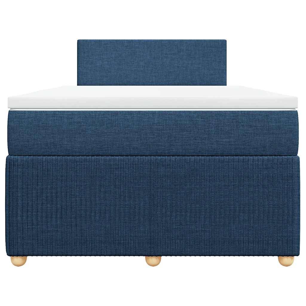 vidaXL Boxspringbett mit Matratze Blau 120x190 cm Stoff