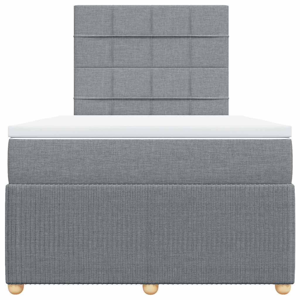 vidaXL Boxspringbett mit Matratze Hellgrau 120x190 cm Stoff