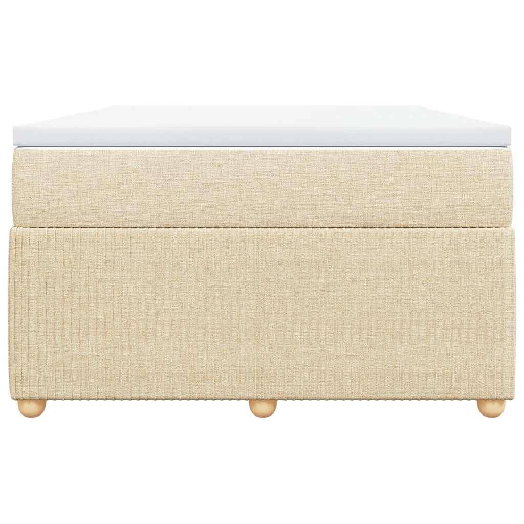 vidaXL Boxspringbett mit Matratze Creme 120x190 cm Stoff