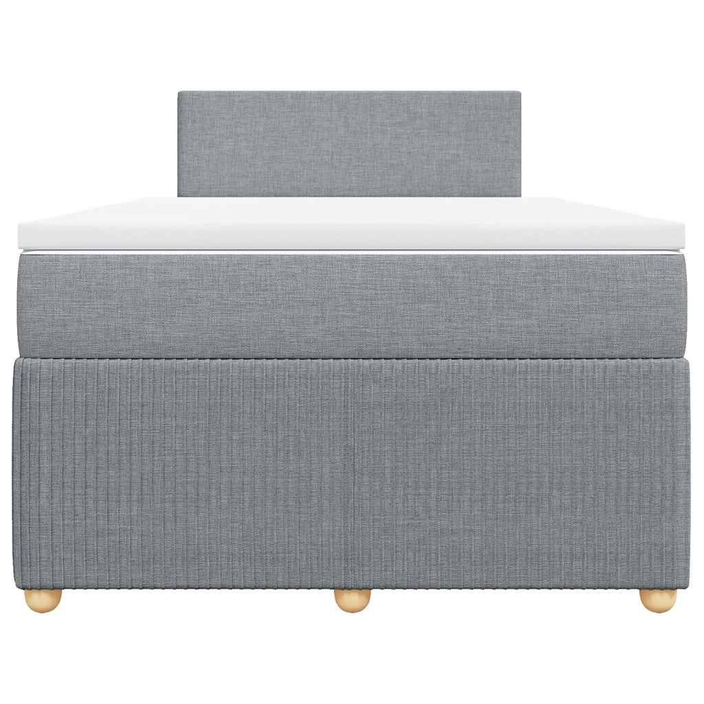 vidaXL Boxspringbett mit Matratze Hellgrau 120x190 cm Stoff
