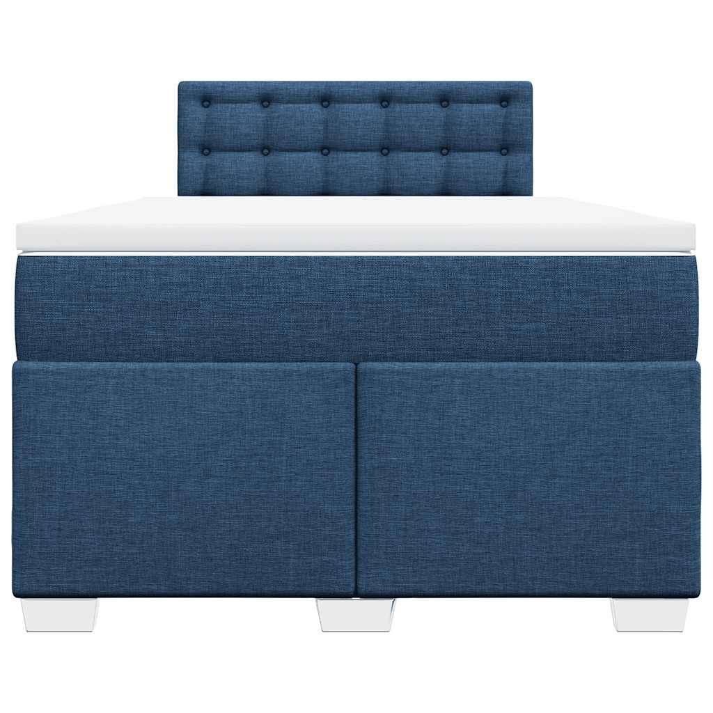 vidaXL Boxspringbett mit Matratze Blau 120x190 cm Stoff