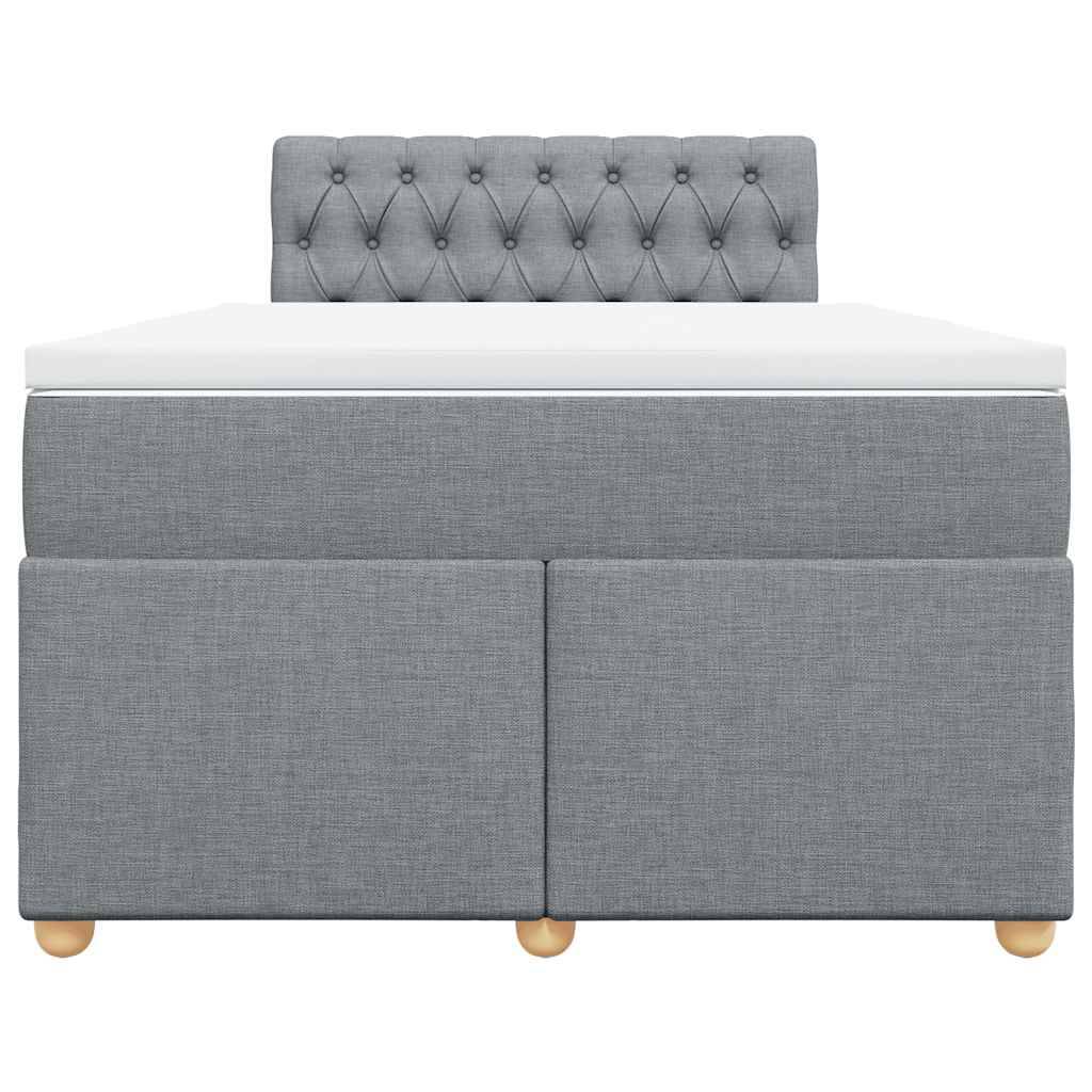 vidaXL Boxspringbett mit Matratze Hellgrau 120x190 cm Stoff