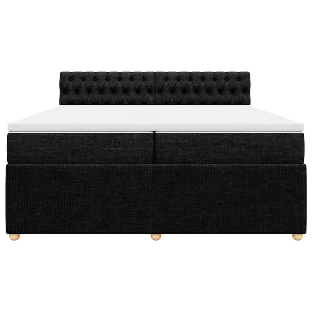 vidaXL Boxspringbett mit Matratze Schwarz 200x200 cm Stoff