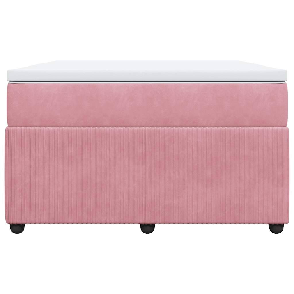 vidaXL Boxspringbett mit Matratze Rosa 120x190 cm Samt