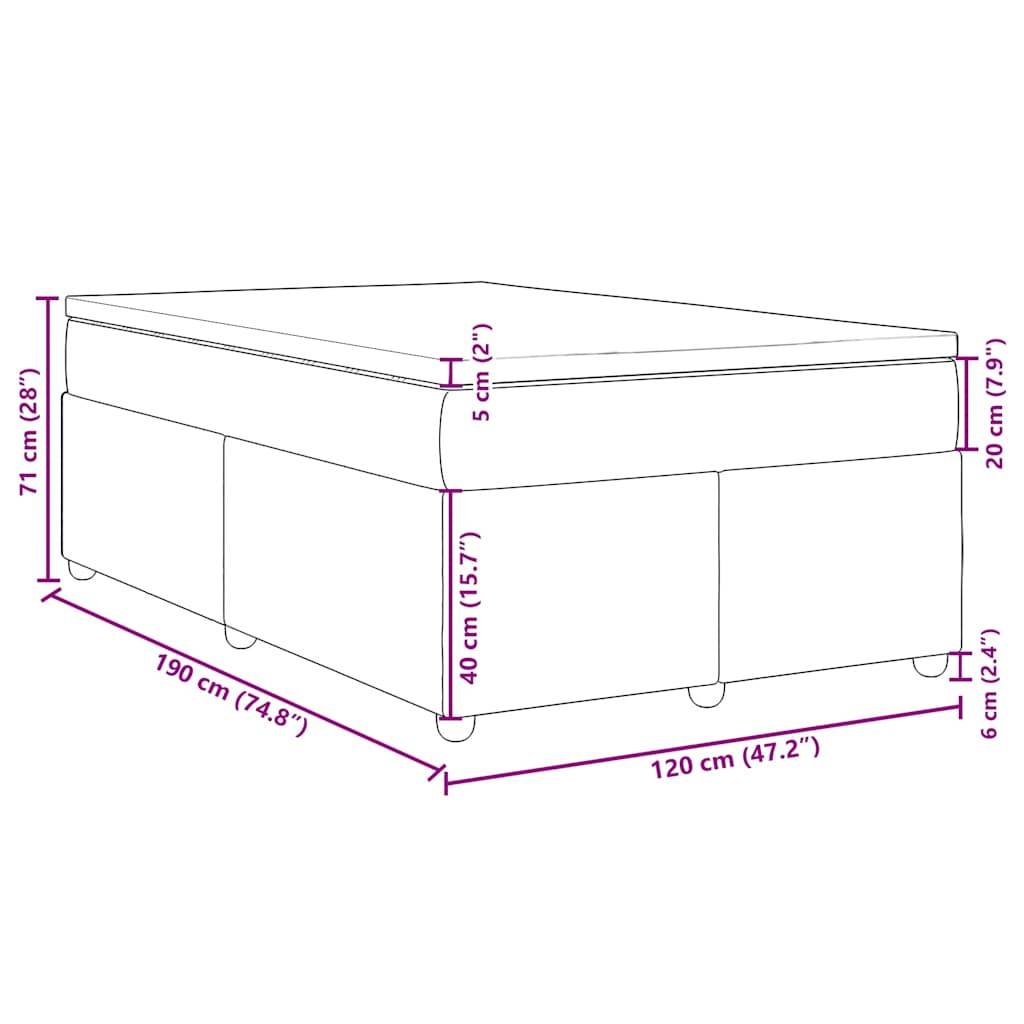 vidaXL Boxspringbett mit Matratze Rosa 120x190 cm Samt