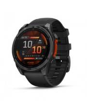 Garmin Fenix 8 47 mm Slate Gray Sportuhr mit Band Silikon schwarz Handgelenkgröße: 125-208 mm Anzeige 3.556 cm (1.4") 32 GB Bluetooth Wi-Fi ANT+ 80