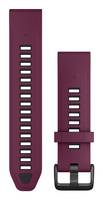 Lila Uhrenarmband mit mehreren Verstelllöchern und einer Metallschnalle, von vorne und von hinten gezeigt