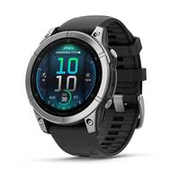 Smartwatch mit schwarzem Armband und digitales Display, das 